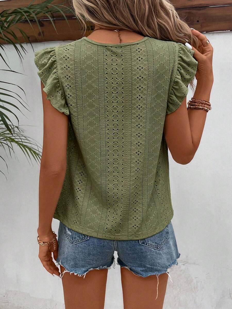 Camiseta Jacquard com Manga Borboleta IMG 109
