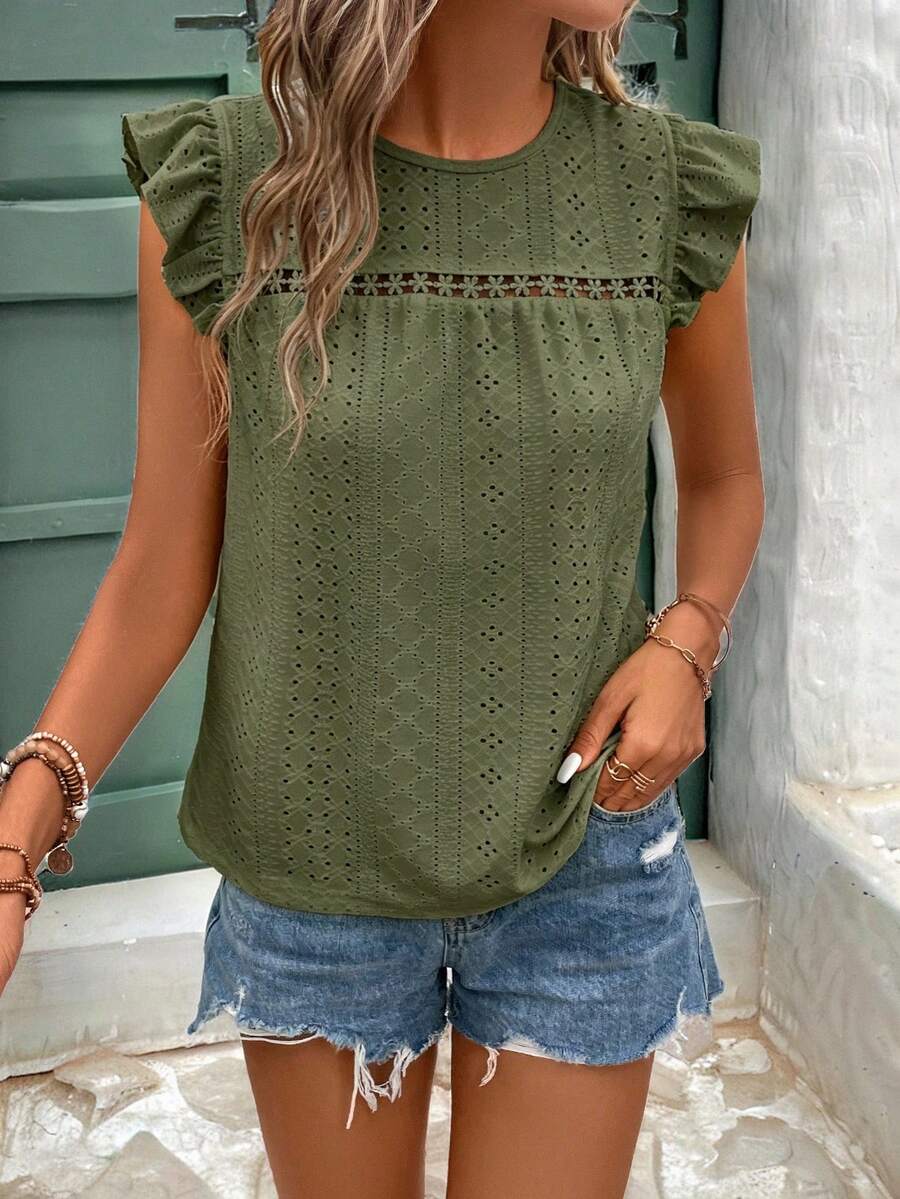 Camiseta Jacquard com Manga Borboleta IMG 112