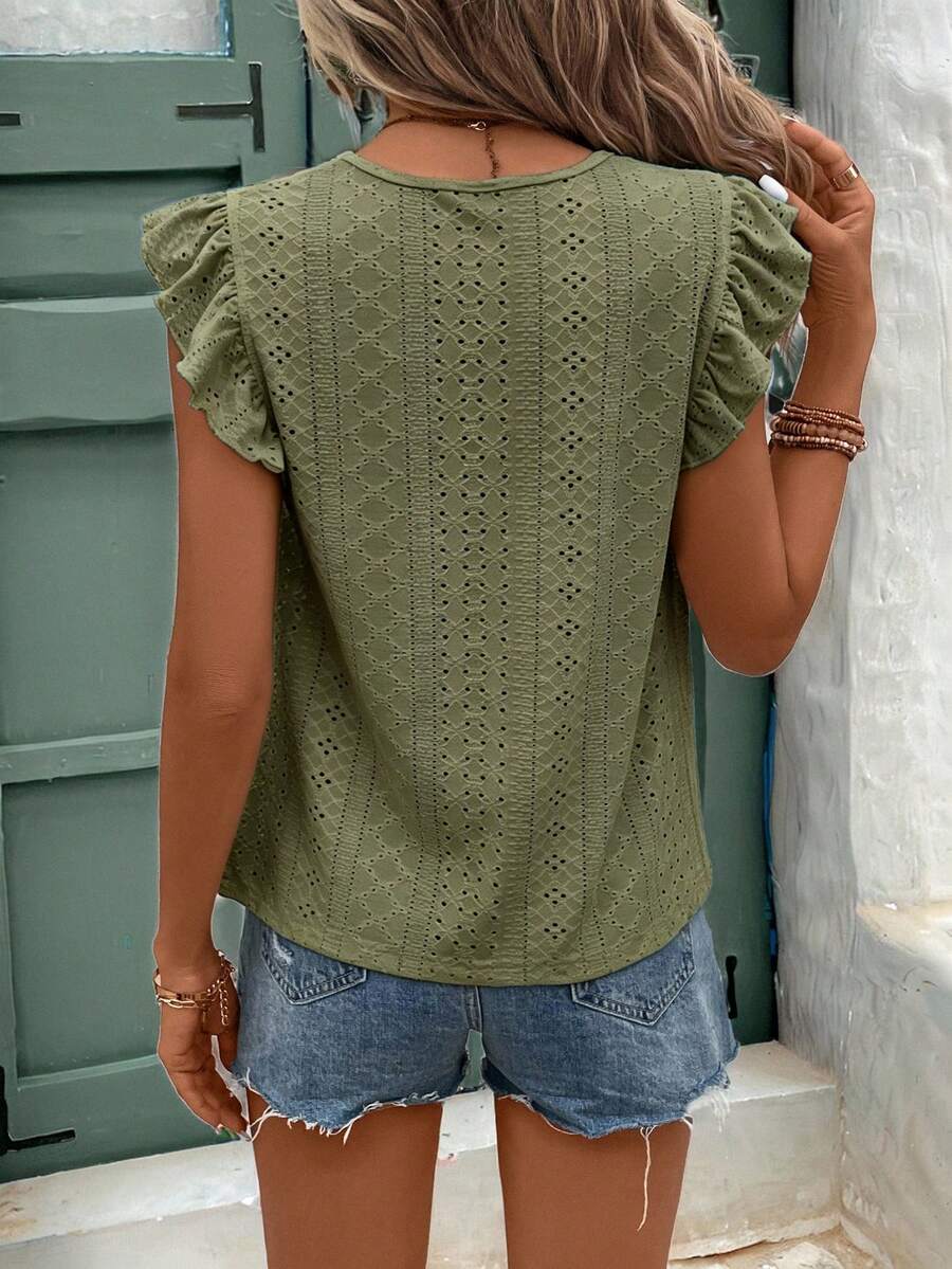 Camiseta Jacquard com Manga Borboleta IMG 114