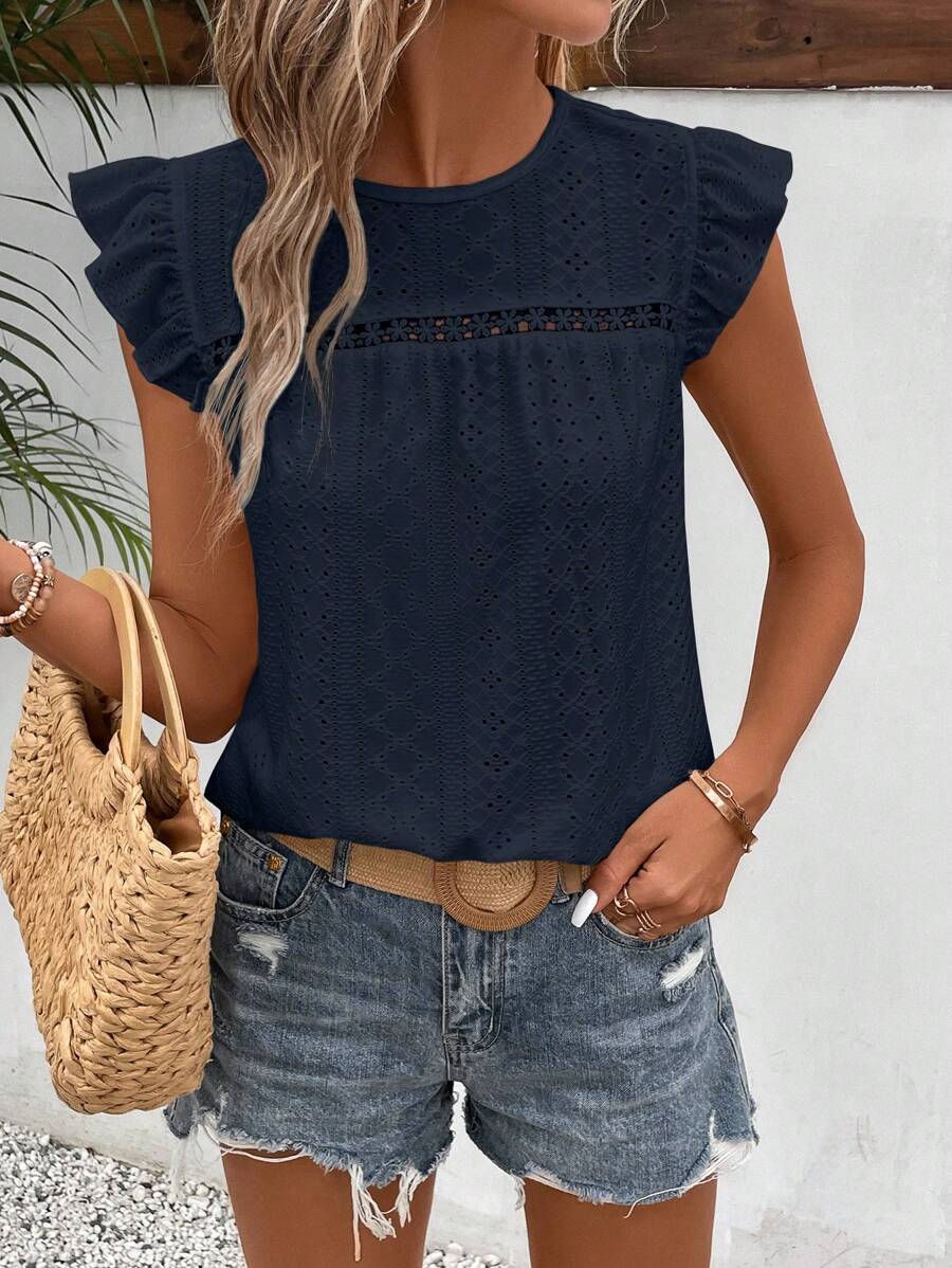 Camiseta Jacquard com Manga Borboleta IMG 14