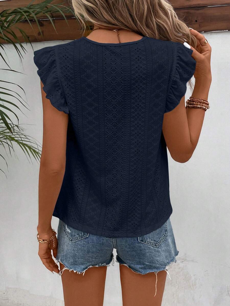 Camiseta Jacquard com Manga Borboleta IMG 15