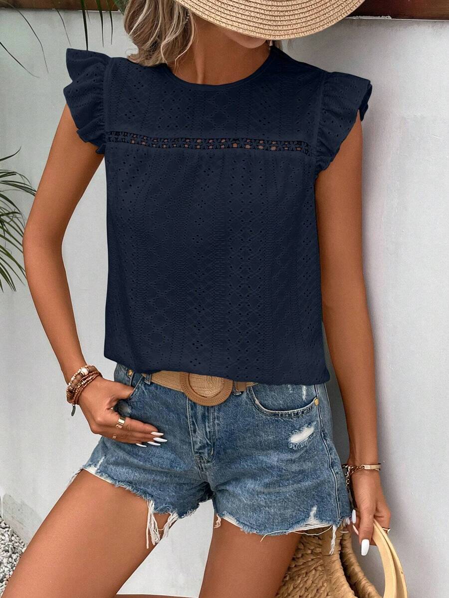 Camiseta Jacquard com Manga Borboleta IMG 17