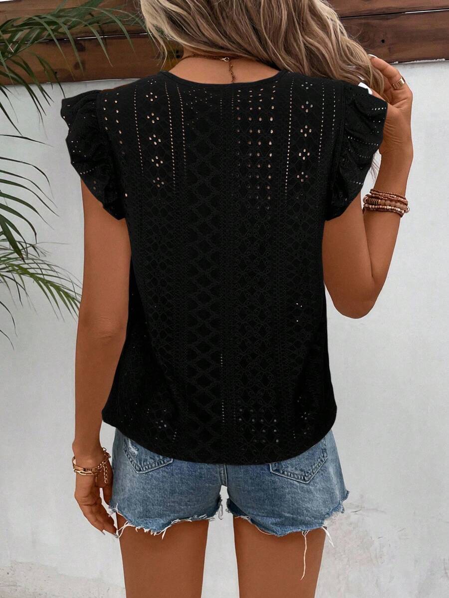 Camiseta Jacquard com Manga Borboleta IMG 2