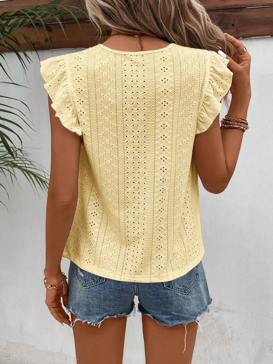 Camiseta Jacquard com Manga Borboleta IMG 21