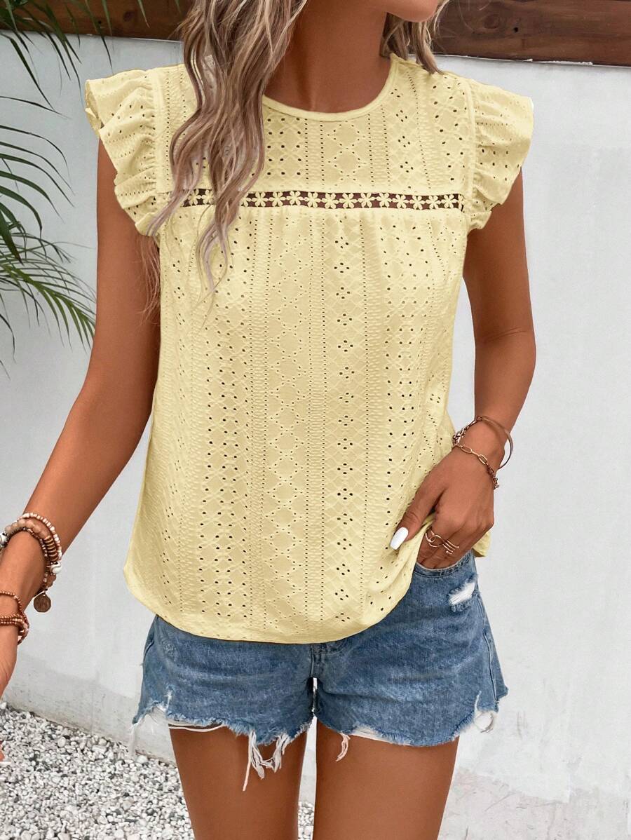 Camiseta Jacquard com Manga Borboleta IMG 23