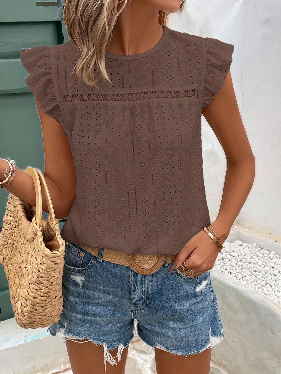 Camiseta Jacquard com Manga Borboleta IMG 27