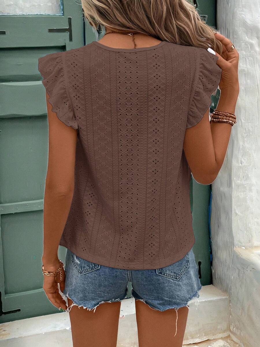 Camiseta Jacquard com Manga Borboleta IMG 29