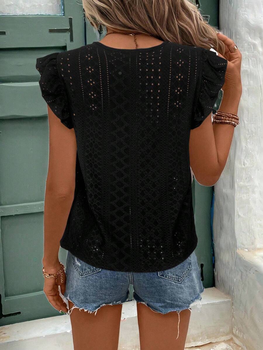 Camiseta Jacquard com Manga Borboleta IMG 3