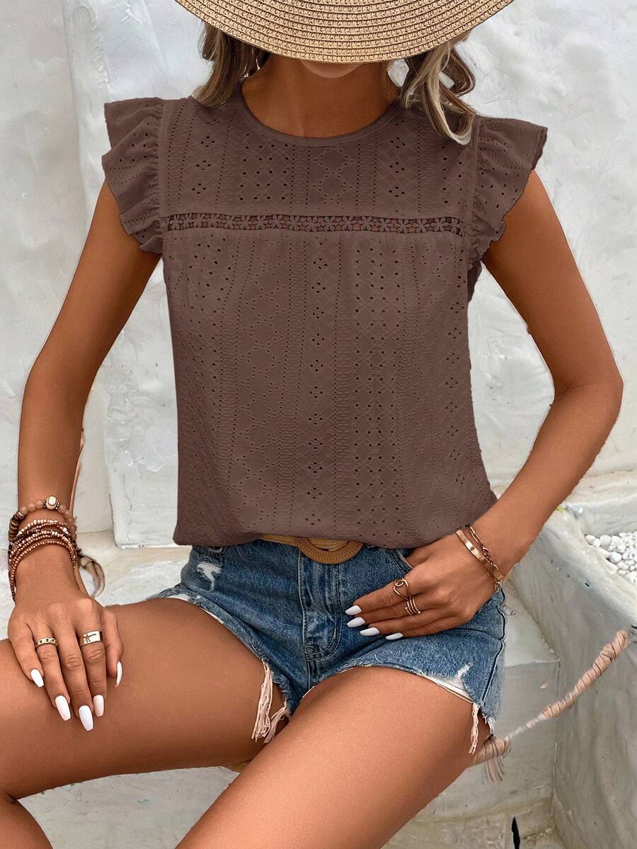 Camiseta Jacquard com Manga Borboleta IMG 30