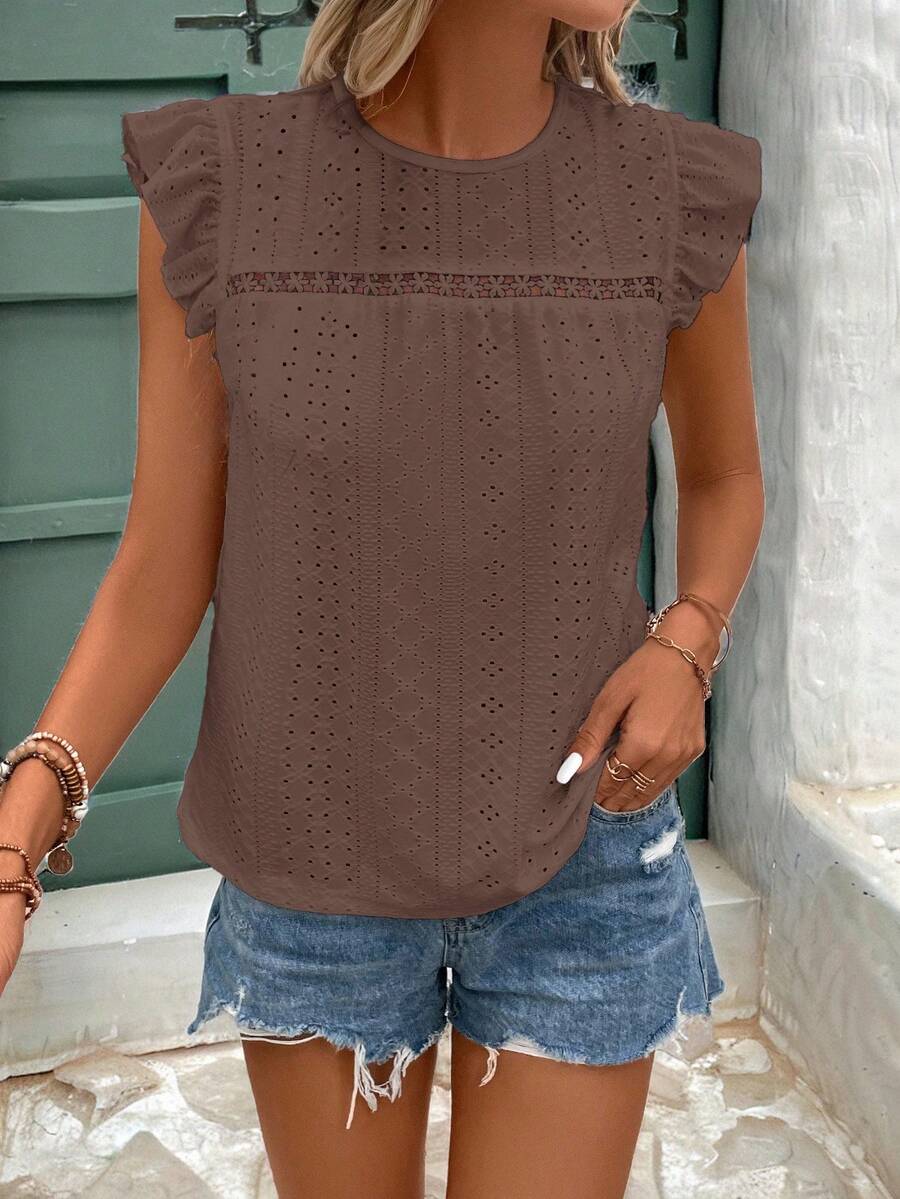 Camiseta Jacquard com Manga Borboleta IMG 31