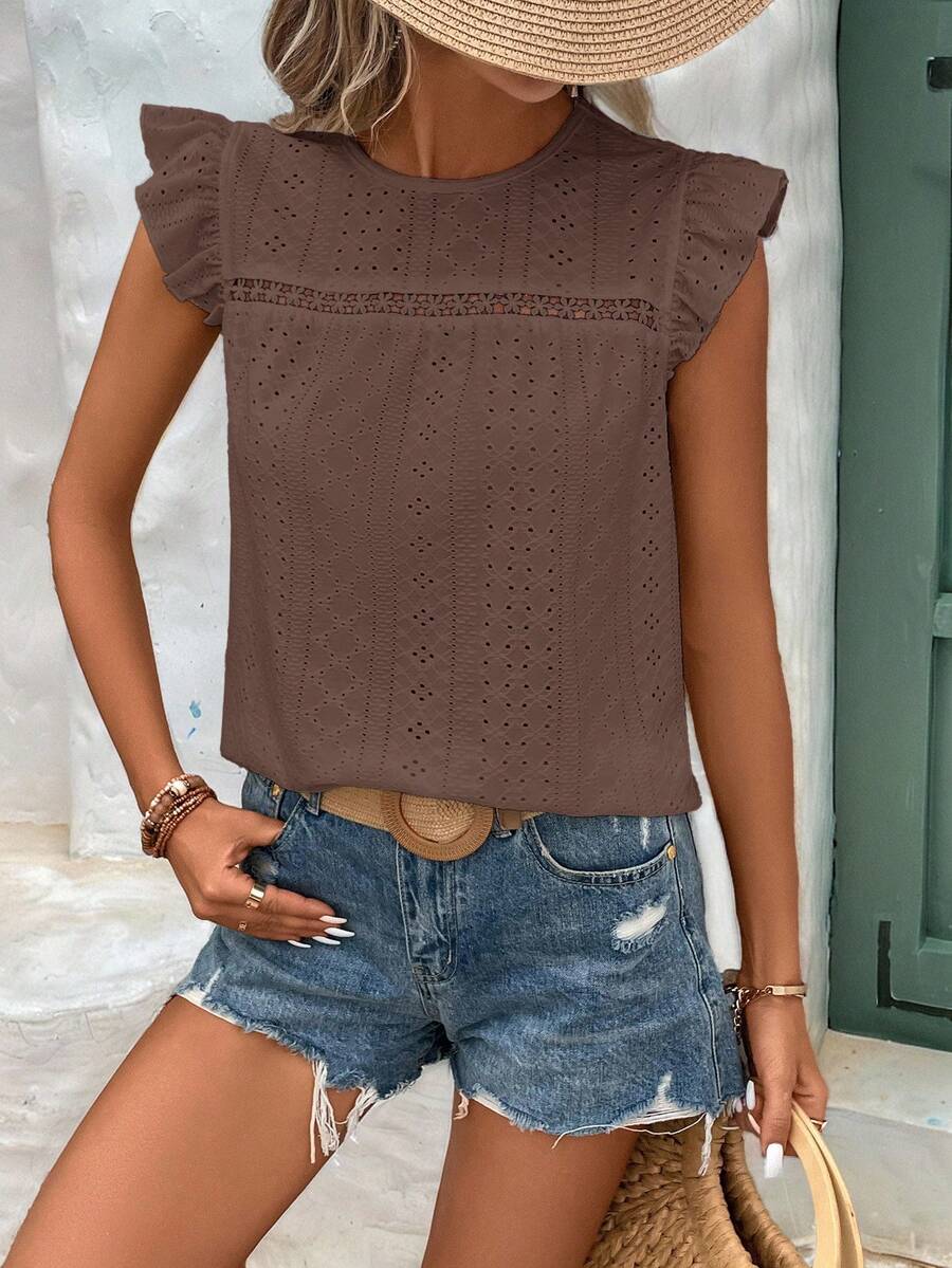 Camiseta Jacquard com Manga Borboleta IMG 32