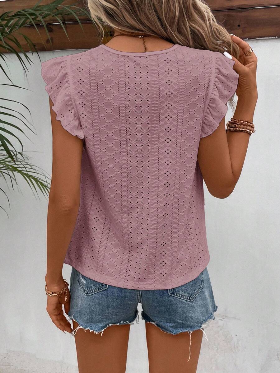 Camiseta Jacquard com Manga Borboleta IMG 37