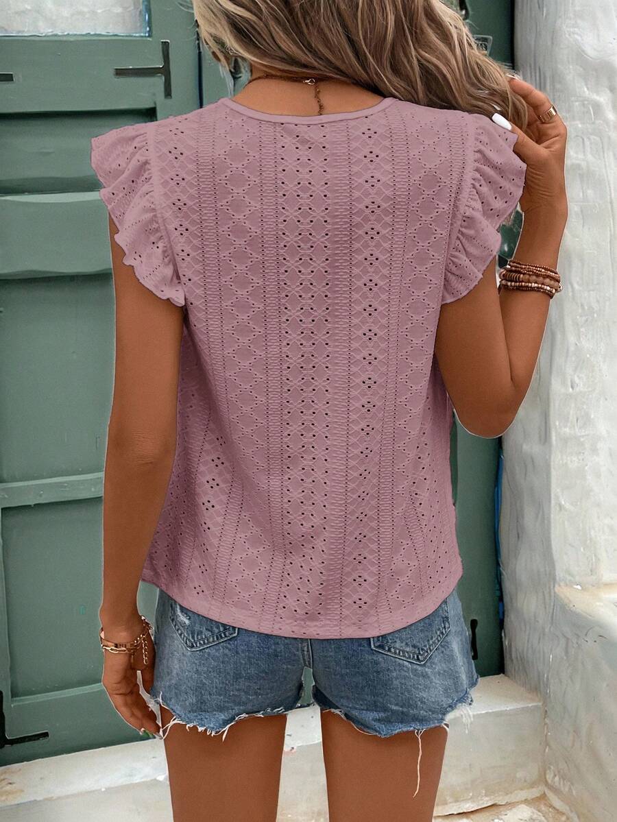 Camiseta Jacquard com Manga Borboleta IMG 38