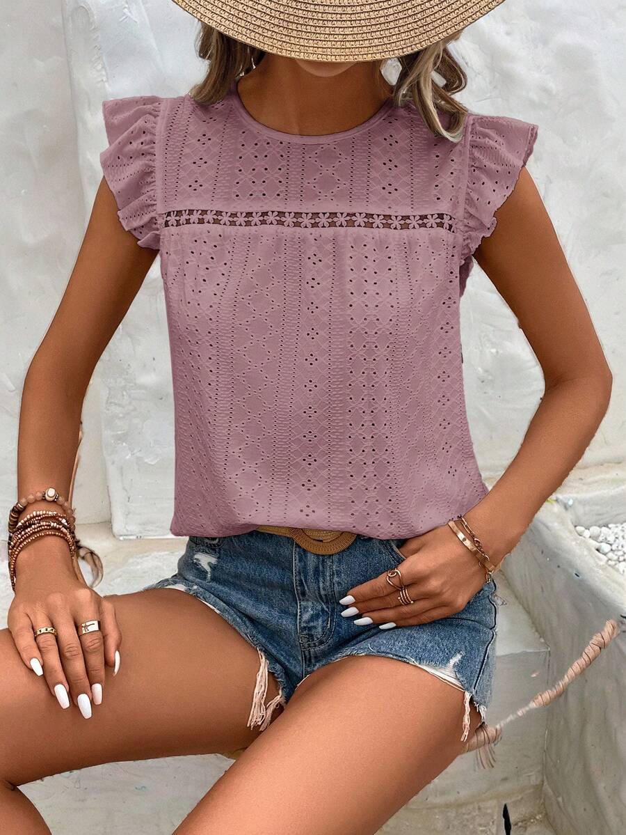 Camiseta Jacquard com Manga Borboleta IMG 39