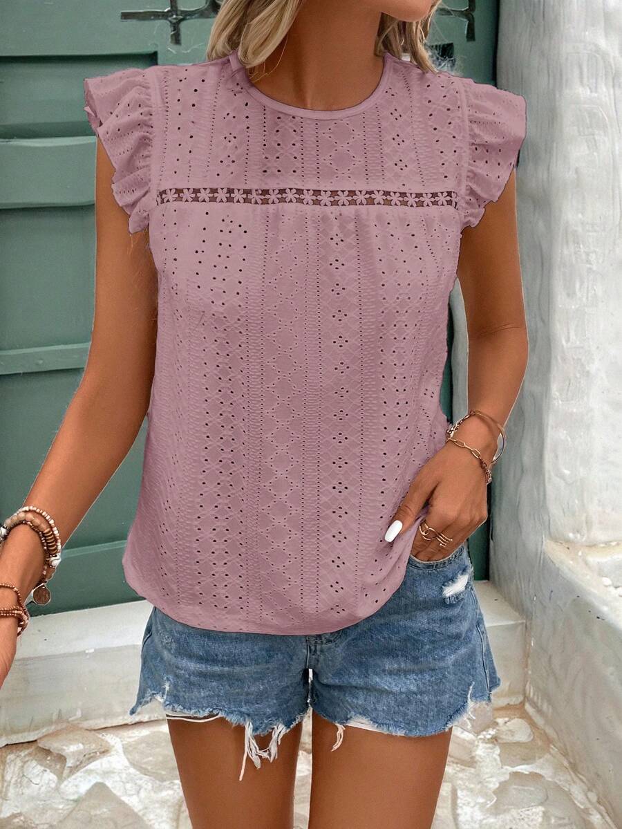 Camiseta Jacquard com Manga Borboleta IMG 40