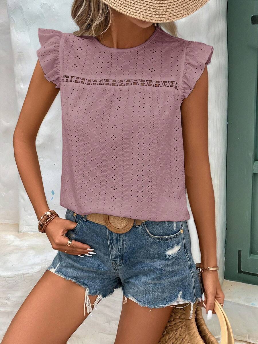 Camiseta Jacquard com Manga Borboleta IMG 41