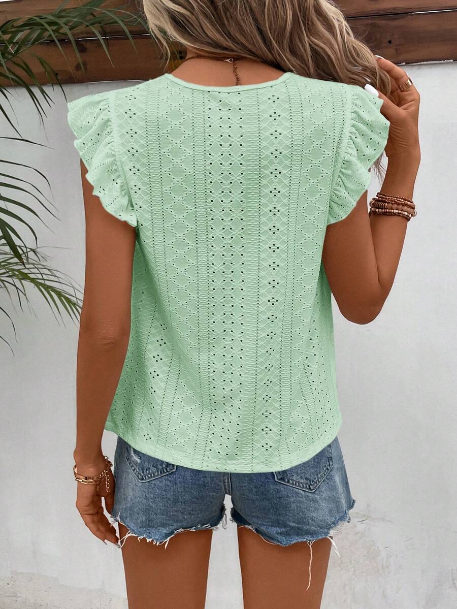 Camiseta Jacquard com Manga Borboleta IMG 45