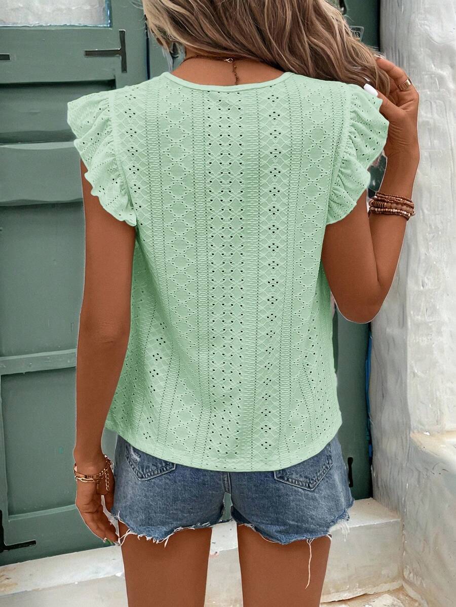 Camiseta Jacquard com Manga Borboleta IMG 46