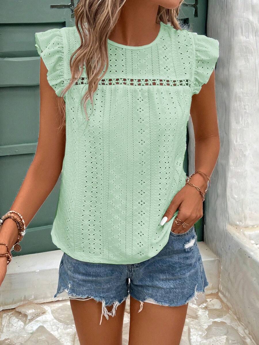 Camiseta Jacquard com Manga Borboleta IMG 48