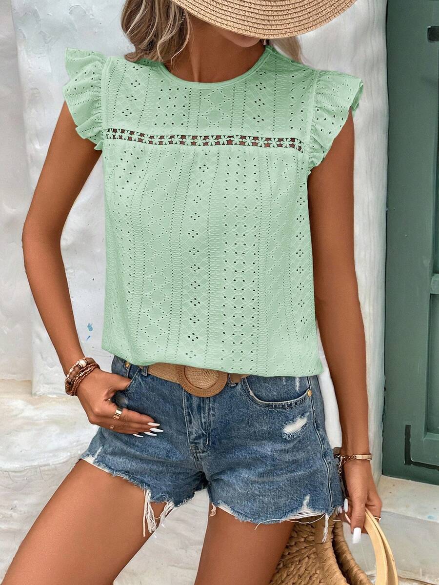 Camiseta Jacquard com Manga Borboleta IMG 49
