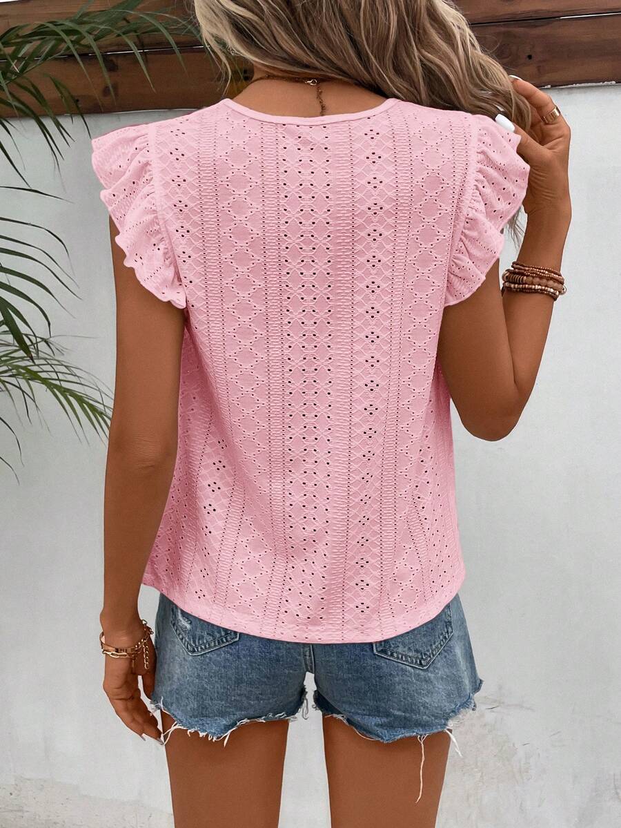Camiseta Jacquard com Manga Borboleta IMG 53