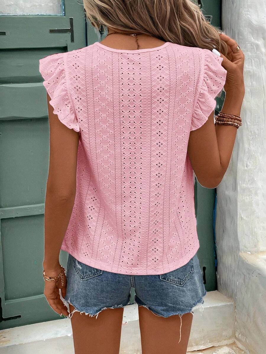 Camiseta Jacquard com Manga Borboleta IMG 54