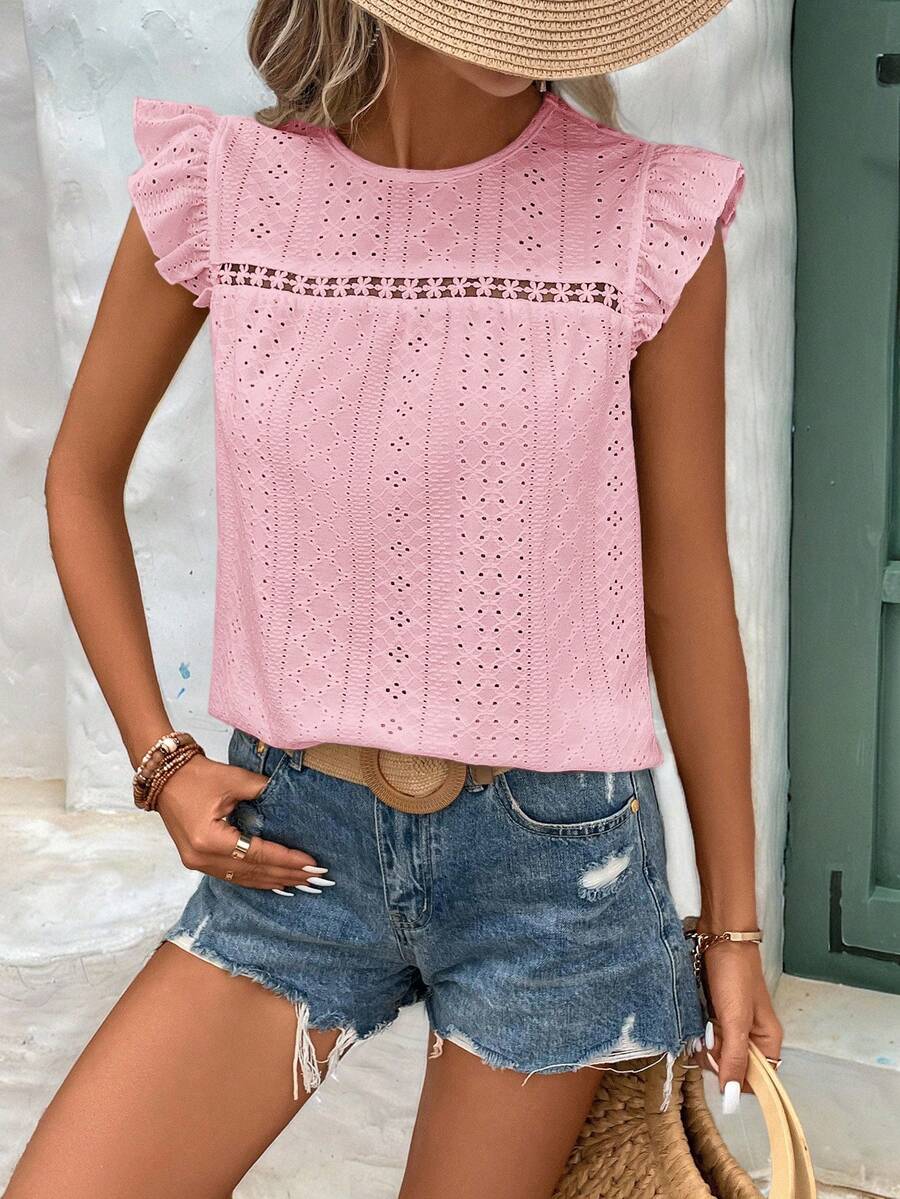 Camiseta Jacquard com Manga Borboleta IMG 57