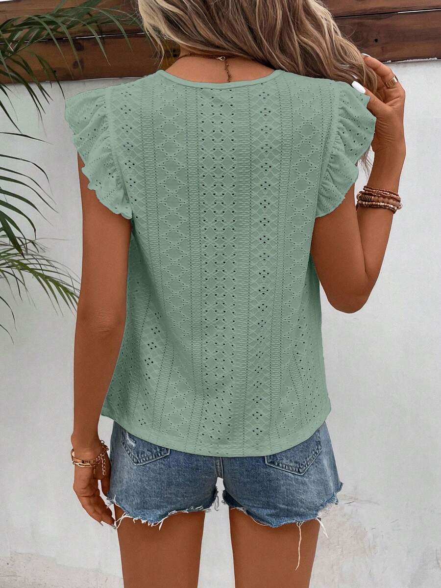 Camiseta Jacquard com Manga Borboleta IMG 61
