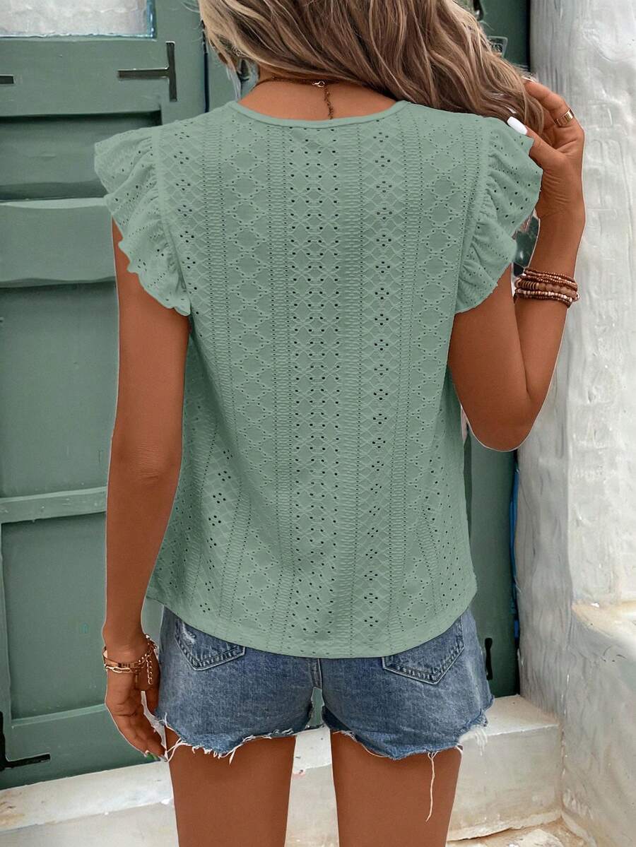 Camiseta Jacquard com Manga Borboleta IMG 62