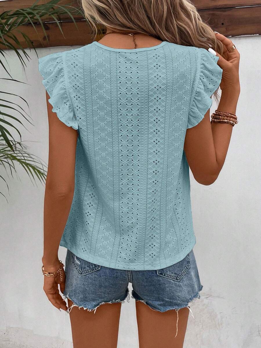 Camiseta Jacquard com Manga Borboleta IMG 69