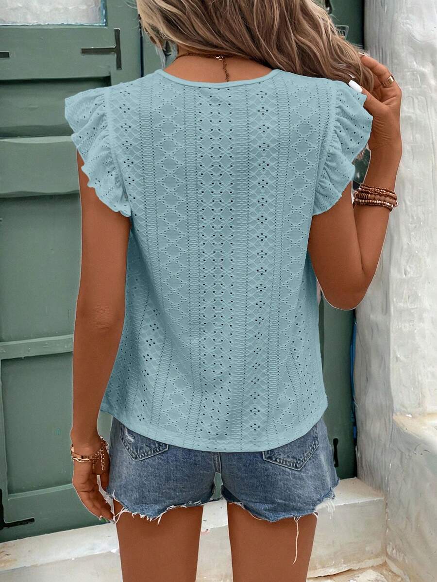 Camiseta Jacquard com Manga Borboleta IMG 70
