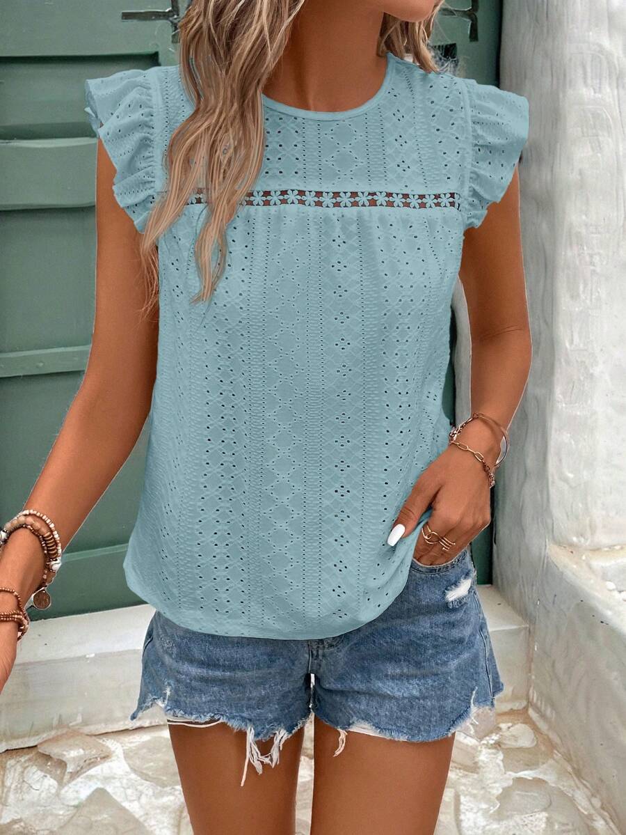 Camiseta Jacquard com Manga Borboleta IMG 72