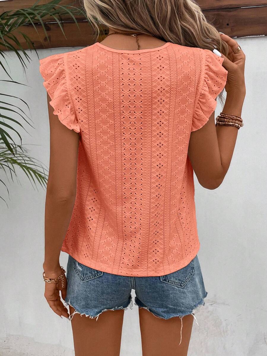 Camiseta Jacquard com Manga Borboleta IMG 77