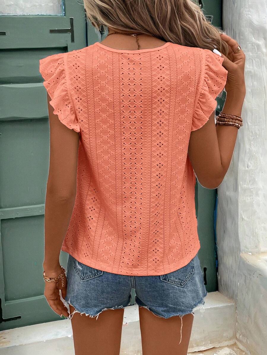 Camiseta Jacquard com Manga Borboleta IMG 78