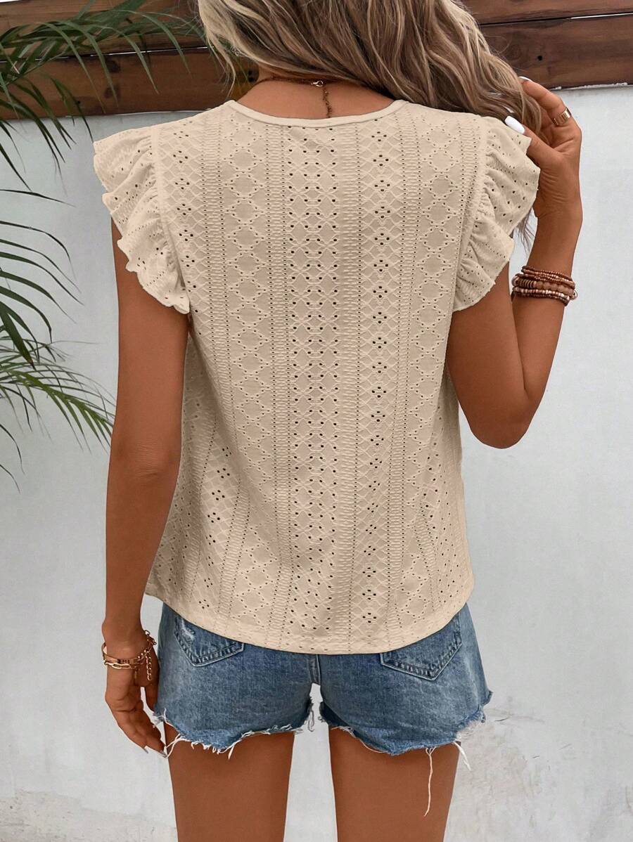 Camiseta Jacquard com Manga Borboleta IMG 8