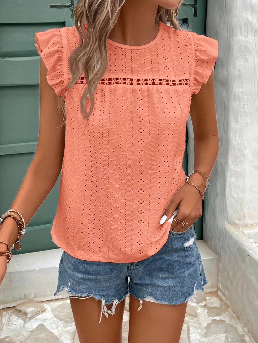 Camiseta Jacquard com Manga Borboleta IMG 80