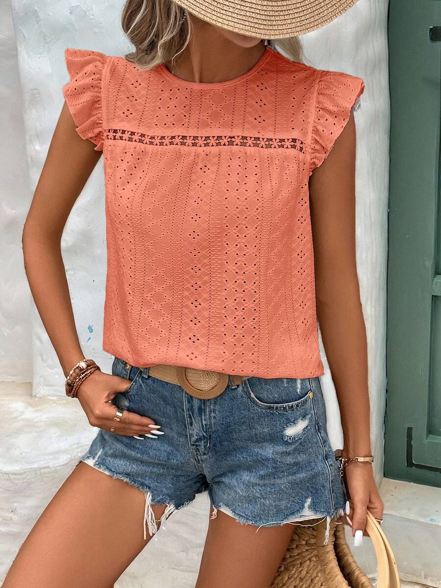 Camiseta Jacquard com Manga Borboleta IMG 81