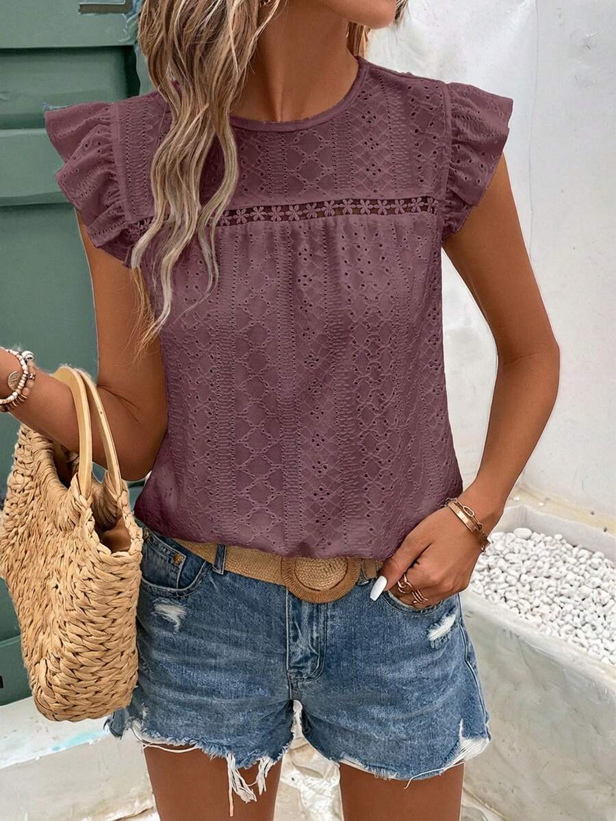 Camiseta Jacquard com Manga Borboleta IMG 84