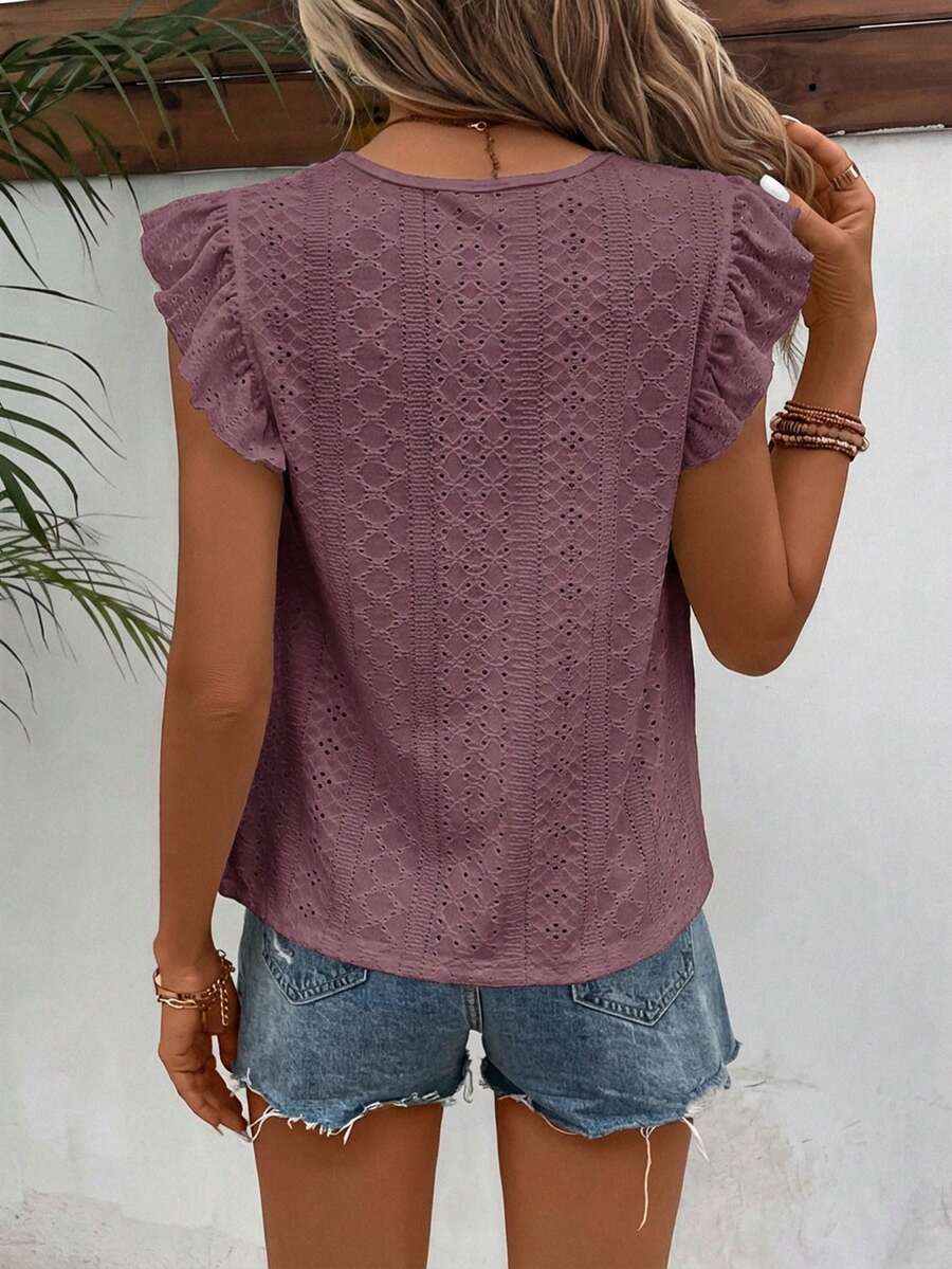 Camiseta Jacquard com Manga Borboleta IMG 85