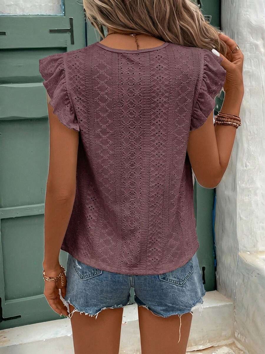 Camiseta Jacquard com Manga Borboleta IMG 86
