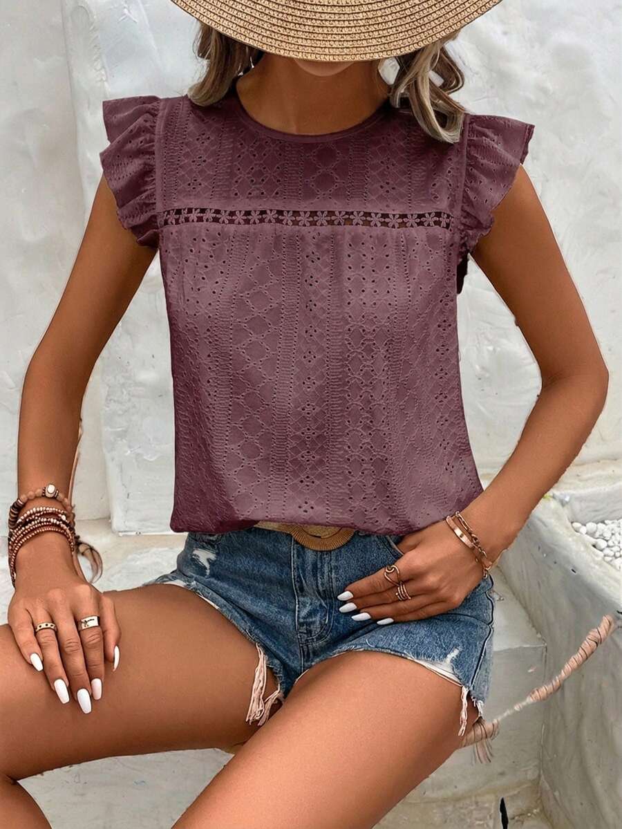 Camiseta Jacquard com Manga Borboleta IMG 87