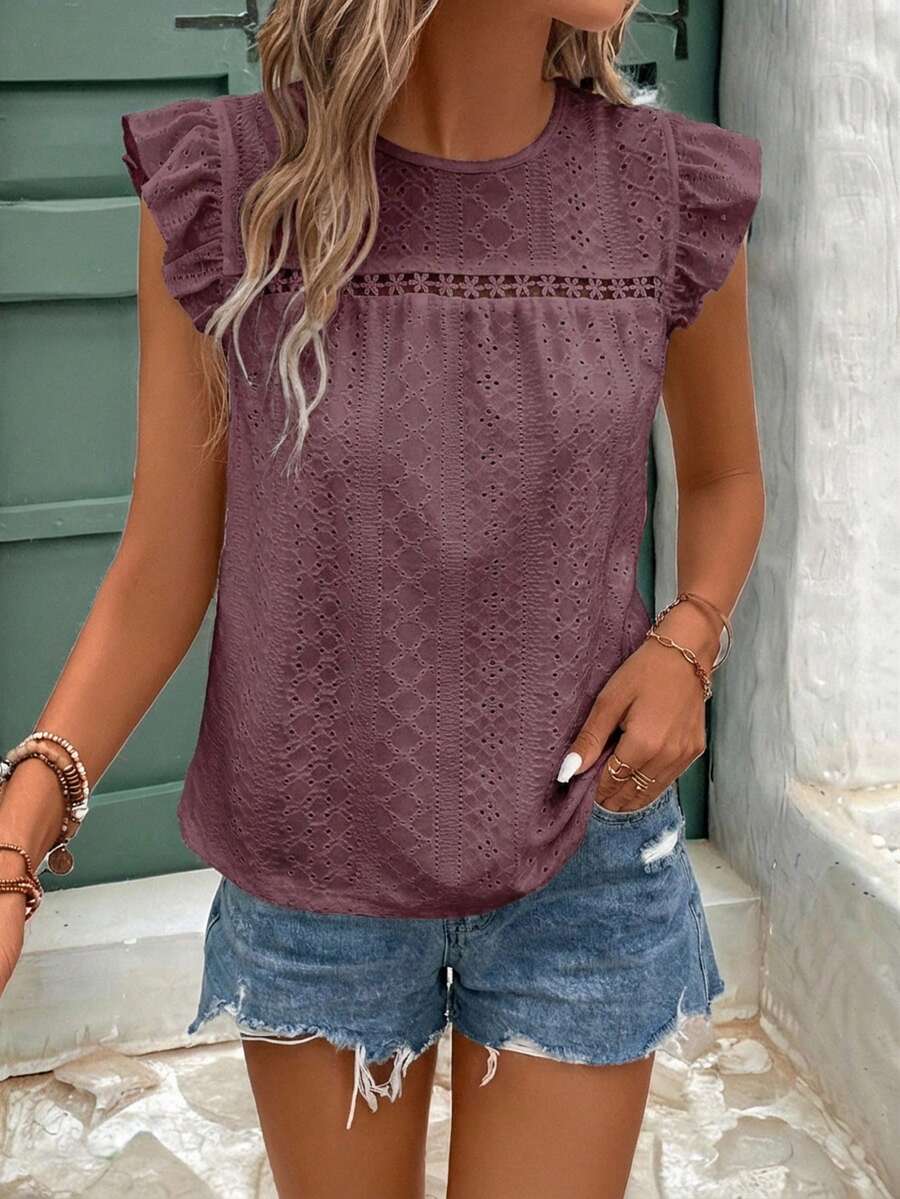 Camiseta Jacquard com Manga Borboleta IMG 88