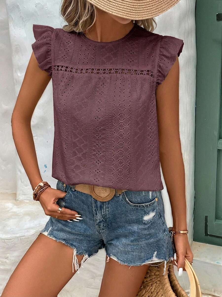 Camiseta Jacquard com Manga Borboleta IMG 89