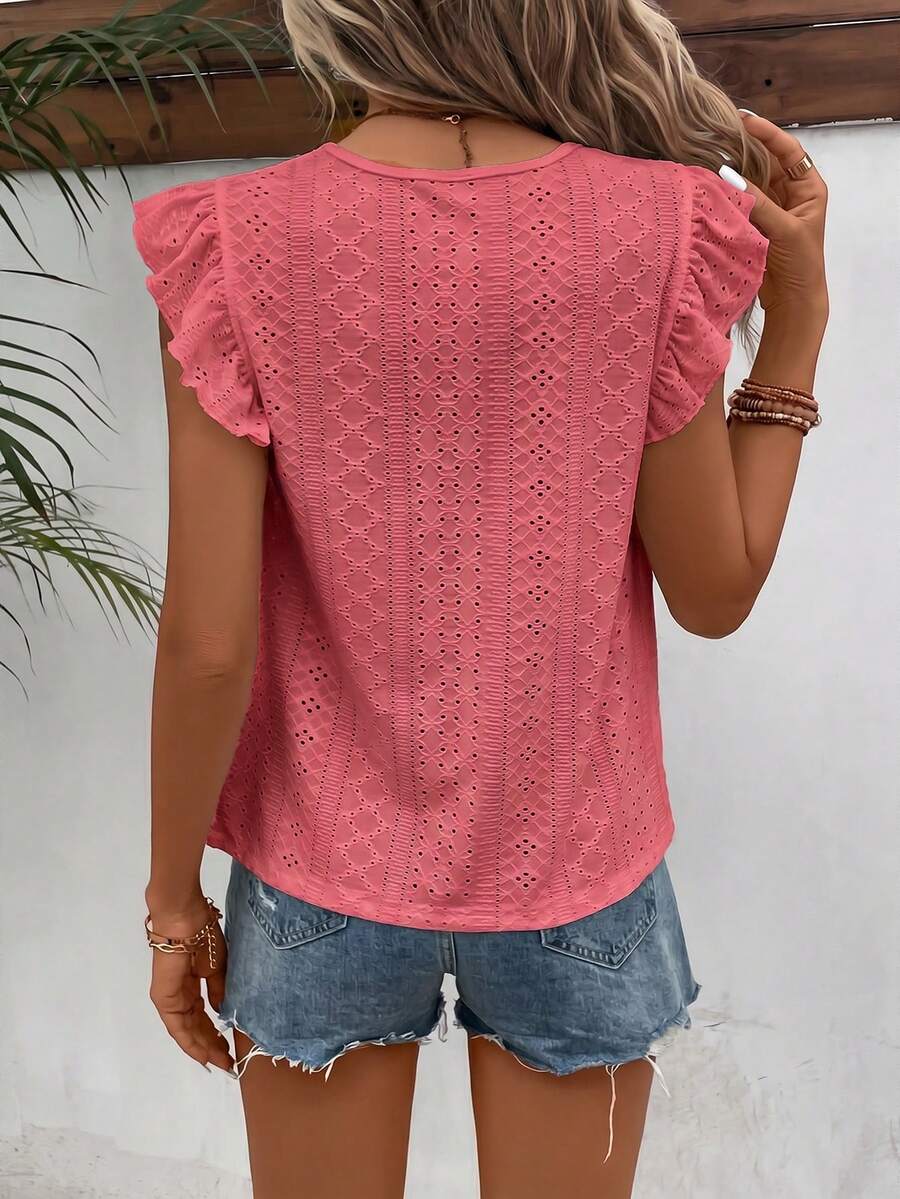 Camiseta Jacquard com Manga Borboleta IMG 93