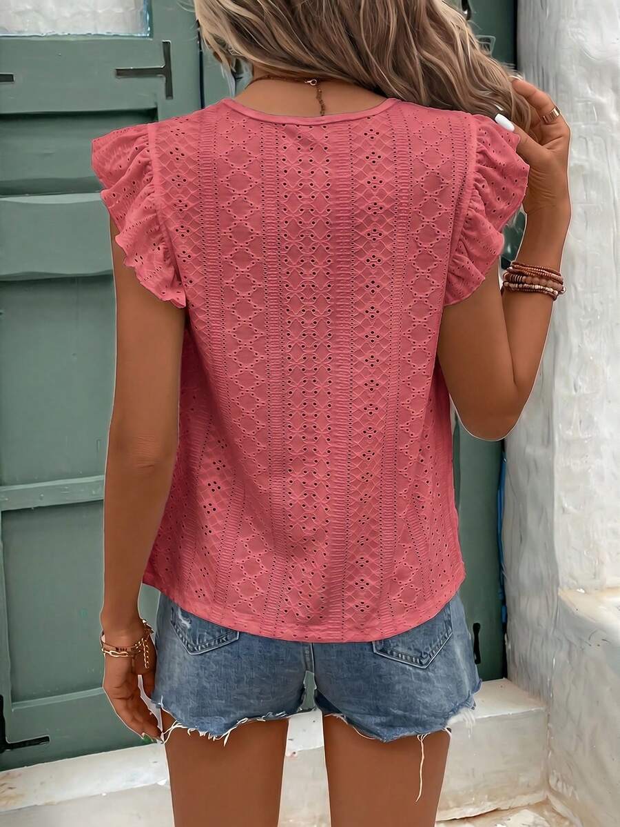 Camiseta Jacquard com Manga Borboleta IMG 94