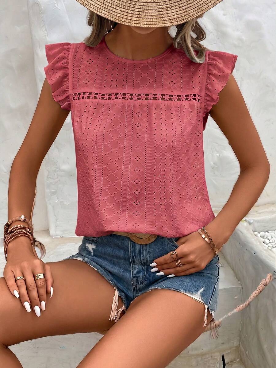 Camiseta Jacquard com Manga Borboleta IMG 95