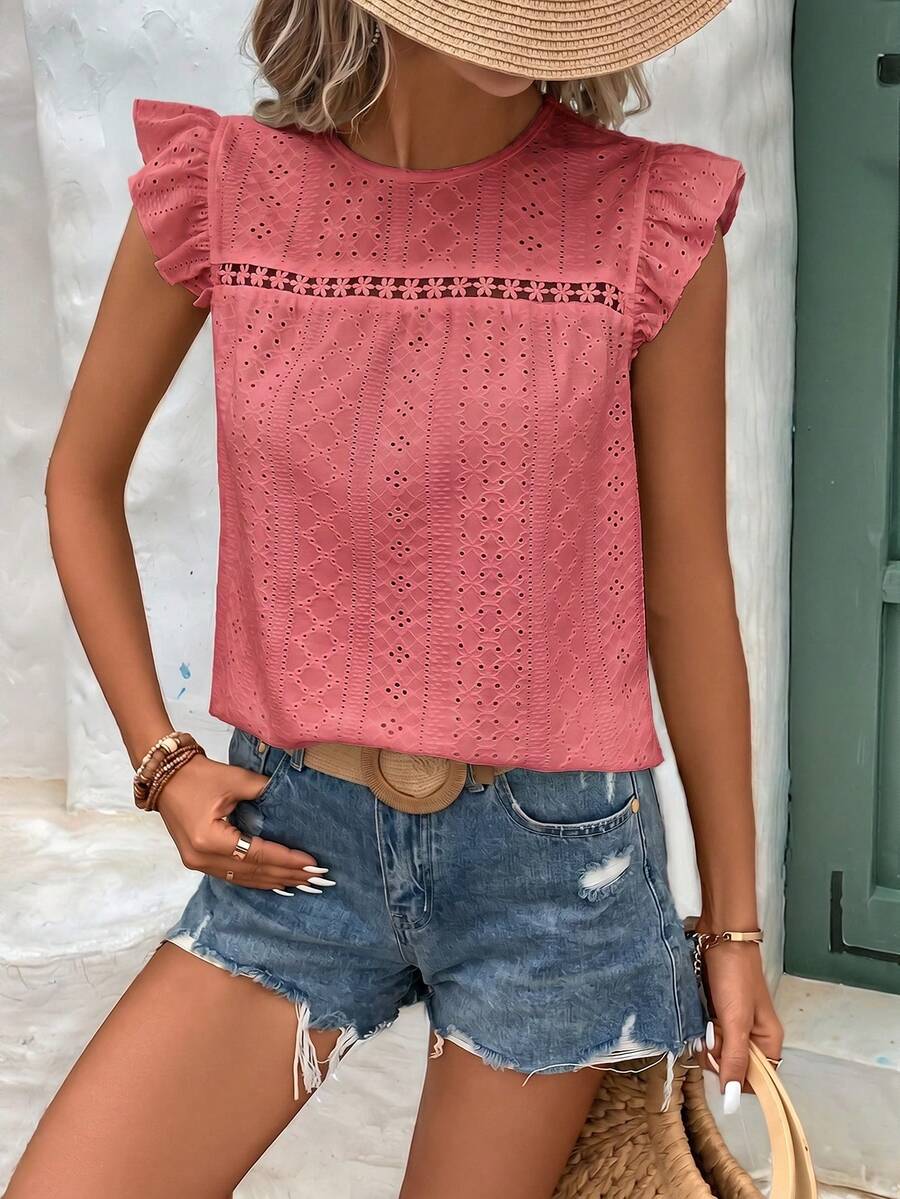 Camiseta Jacquard com Manga Borboleta IMG 97