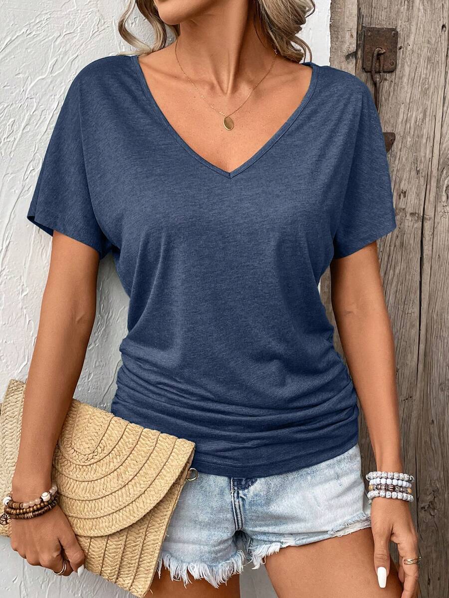 Camiseta Lisa Decote V e Manga Curta IMG 12