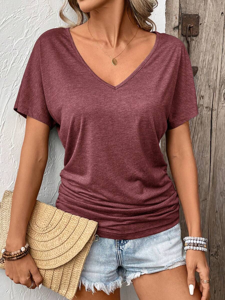Camiseta Lisa Decote V e Manga Curta IMG 42