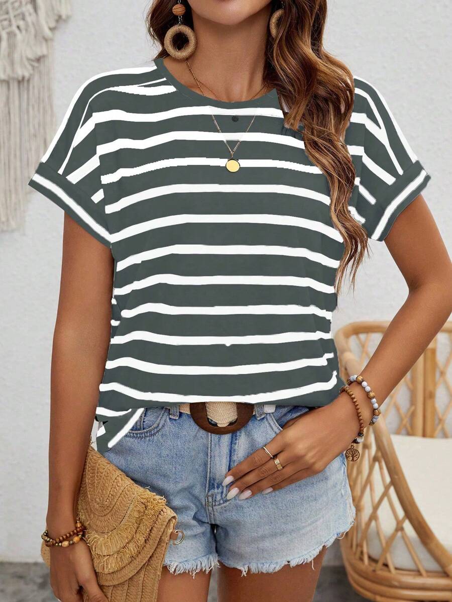 Camiseta Listrada com Manga Morcego IMG 15
